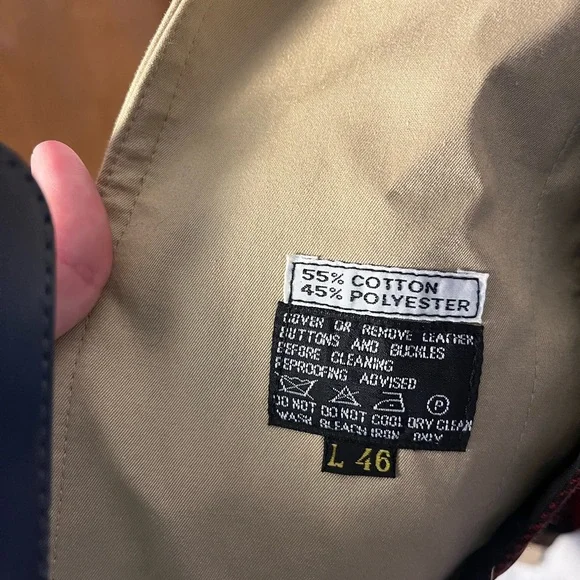 Vintage Austin Manor Belted Khaki Lined Trench Coat Size L (46) - Picture 4 of 8